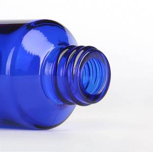 Flacons compte-gouttes en verre bleu personnalisés | Bouteilles de sérum d'huile capillaire pour soins de la peau pour huile essentielle, huile de barbe