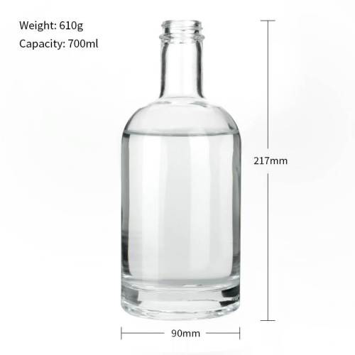 Custom Glass Spirits Liquor Bottles | Nordic Glass Gin Whiskey Bottles 700ml with Screw Finish