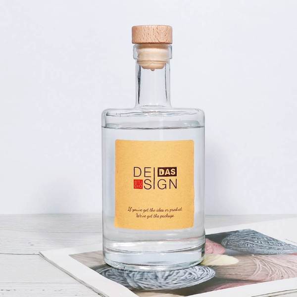 Gin Spirits Bottles 500ml | Custom Glass Personalized Liquor Bottles with Corks