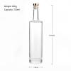 Bouteilles d'alcool de vodka en verre transparent personnalisées 750 ml avec bouchons | Finition du dessus de barre