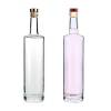 Bouteilles d'alcool de vodka en verre transparent personnalisées 750 ml avec bouchons | Finition du dessus de barre