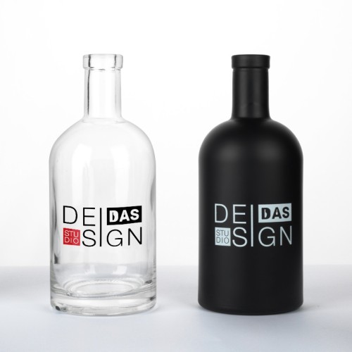 Bouteilles d'alcool en verre transparent nordique personnalisées 375 ml 750 ml | Bouteilles de whisky en verre pour rhum, vodka