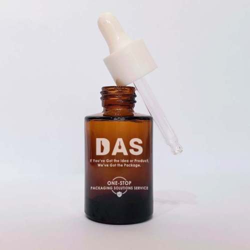 1 oz Amber Cylinder Glass Dropper Bottles | Essential Oil Serum Bottles with White Smooth Dropper