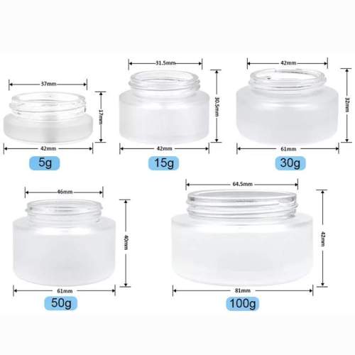 Wholesale Frosted Glass Cosmetic Jars with wooden lids | Custom Glass Cosmetic Containers