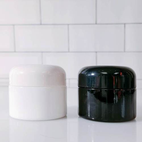 Pots cosmétiques en verre personnalisés avec couvercles | Récipient de crème cosmétique en verre blanc noir en vrac 30 ml 50 g