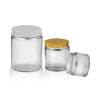 Pots cosmétiques en verre transparent personnalisés avec couvercles | Vente en gros de pots de crème en verre à face droite
