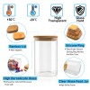 Custom Square Glass Kitchen Food Storage Jars | Glass Food Storage Containers with Bamboo Lids