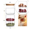 3 bocaux de stockage de nourriture empilables en verre personnalisés | Boîtes de cuisine en verre hermétiques avec couvercles