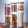 Bocaux de stockage de nourriture de cuisine en verre personnalisés | Contenants de rangement en verre pour garde-manger avec couvercles en acier inoxydable