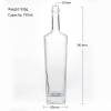 Bouteilles de distillerie d'esprit en verre carrées personnalisées avec liège | Bouteilles d'alcool de whisky en verre à vendre