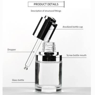 Bulk Glass Eye Dropper Bottles 30ml with Slivery Push Button Dropper | Skincare Serum Bottles