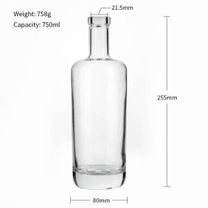 Botellas de licor de licor de vidrio personalizadas de 750 ml | Botellas de whisky bourbon de vidrio al por mayor