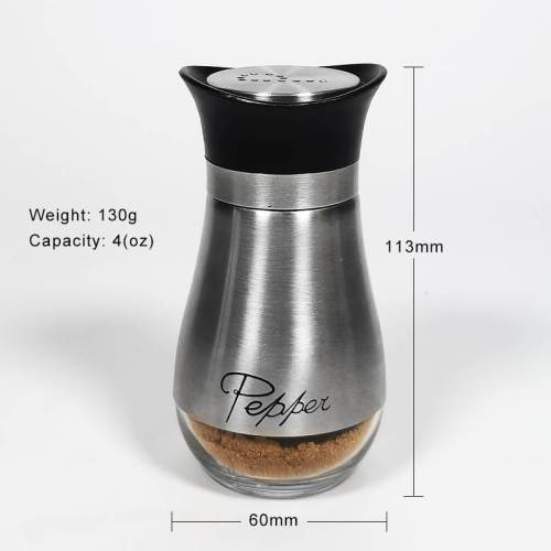 Wholesale 4 oz Round Glass Spice Jars | Glass Spice Bottles with Stainless Steel Cover