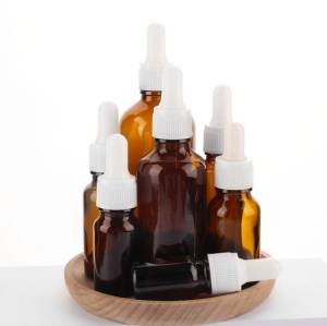 Flacons compte-gouttes en verre d'huile essentielle d'ambre personnalisés | Bouteilles d'huile de cuticule avec compte-gouttes nervuré