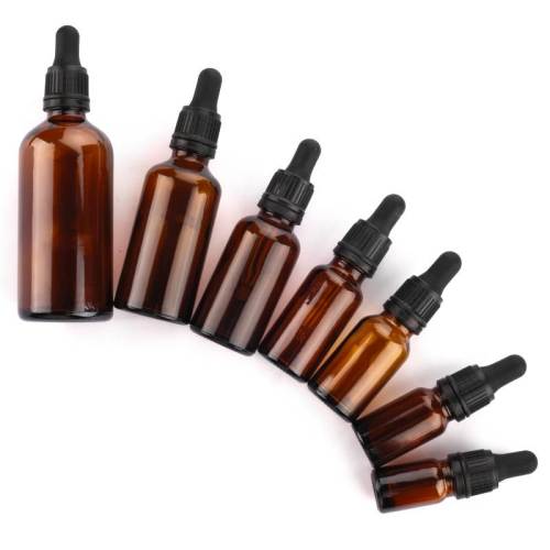 Glass Amber Tincture Aromatherapy Dropper Bottles Wholesale with Tamper Evident Dropper