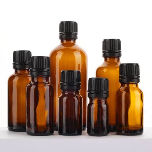 Bouteilles d'huiles essentielles ambrées européennes personnalisées | Bouteilles d'aromathérapie avec bouchons inviolables