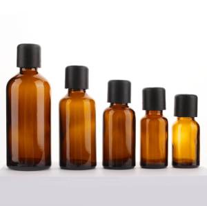 Botellas de aceite esencial personalizadas | Botellas de tintura de aromaterapia ámbar con tapas a prueba de niños