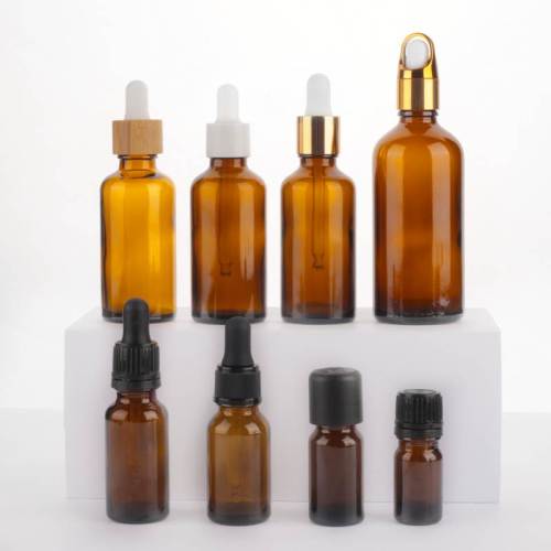 Custom Euro Essential Oil Bottles | Amber Glass Eye Dropper Bottles 5ml 10ml 15ml 20ml 30ml 50ml 100ml