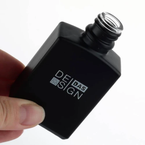 1 oz Square Glass Dropper Bottle Wholesale | Matte Black Serum E-juice Bottles with Bamboo Dropper