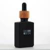 1 oz Square Glass Dropper Bottle Wholesale | Matte Black Serum E-juice Bottles with Bamboo Dropper
