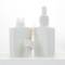Custom Square Glass Dropper Bottles 1 oz | Matte White E liquid Bottles with Plastic Dropper
