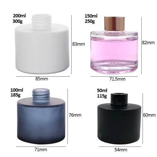 Botellas de difusor de caña de vidrio redondas personalizadas para fragancia, difusor de caña, aromaterapia, perfumes