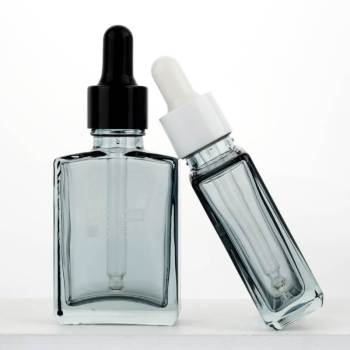 Custom Glass Tincture Dropper Bottles 1oz with Plastic Dropper | Serum Bottles | Square Shaped