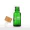 Custom Glass Dropper Bottles | Green Euro Essential Oil Bottles with Bamboo Dropper