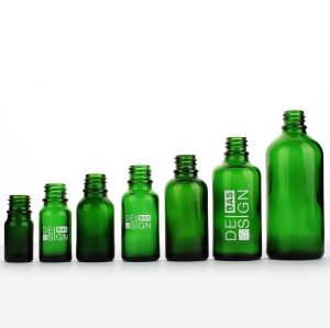 Botellas de tintura de aromaterapia de vidrio verde al por mayor | Frascos para el cuidado de la piel con tapas de rosca a prueba de niños