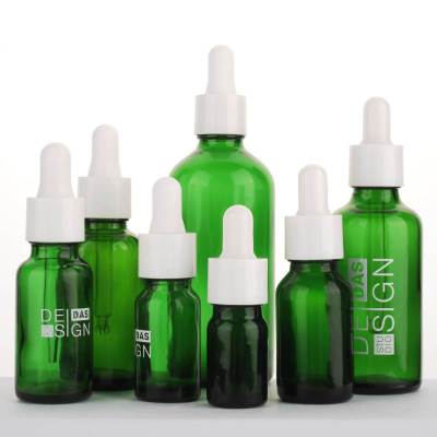 Frascos con cuentagotas de cristal euro personalizados | Botellas de aceite de tintura para barba con gotero suave blanco