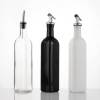 Bouteilles de vinaigre en verre Marasca personnalisées 500 ml | Bouteilles transparentes de distributeur d'huile d'olive de cuisson avec bec verseur