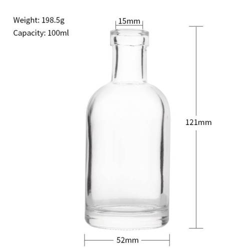 Mini botellas de licor de alcohol de vidrio en miniatura personalizadas 100ml | nórdico | Acabado Bartop