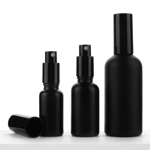 Custom Glass Essential Oil Spray Bottles for Essential Oils, Toner, Perfume | Matte Black Color