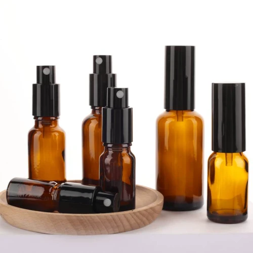 Custom Amber Essential Oil Glass Spray Bottles for Essential Oils, Toner | 5ml 10ml 15ml 20ml 30ml