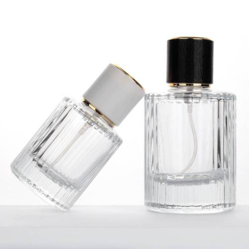 Botellas de perfume de fragancia de vidrio transparente al por mayor 30ml 50ml