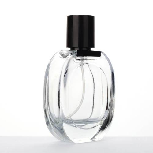 Botellas de spray de perfume de fragancia de vidrio de 30 ml al por mayor | Recargable | Forma ovalada plana.