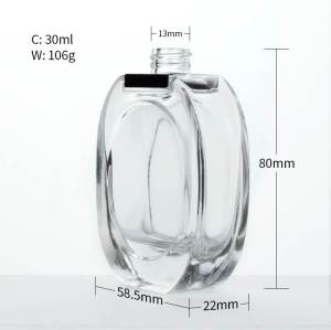 Botellas de spray de perfume de fragancia de vidrio de 30 ml al por mayor | Recargable | Forma ovalada plana.