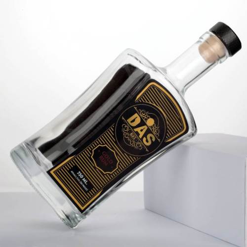 750 ml Glass Liquor Rum Bottles | Custom Distillery Bottles | Suqare Shaped