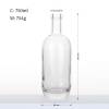 Custom Glass Liquor Bottles 700 ml 750ml | Lunar Whiskey Spirit Bottles with Synthetic Corks