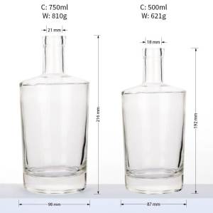 Botellas de licor de vidrio personalizadas de 500 ml y 750 ml con corchos para vodka, whisky | Botellas de Jersey