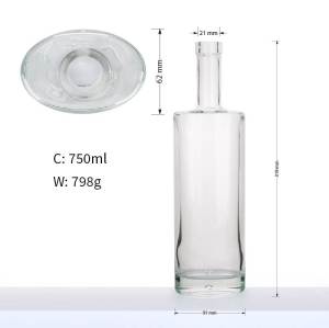 Botellas de destilería de licor de vidrio personalizadas de 750 ml para ginebra, vodka, licores | Óvalo de San Luis