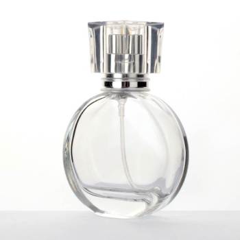 Flat Round Glass Perfume Spray Bottles Wholesale 25ml | Refillable
