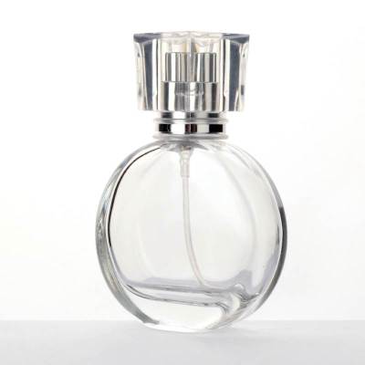 Botellas de spray de perfume de vidrio redondas y planas al por mayor 25ml | Recargable