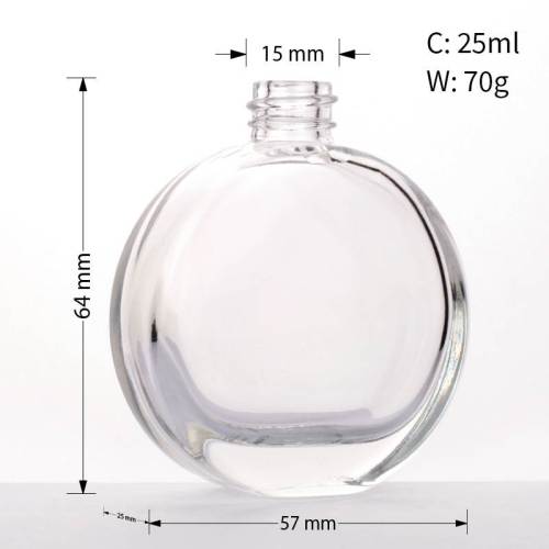Flat Round Glass Perfume Spray Bottles Wholesale 25ml | Refillable