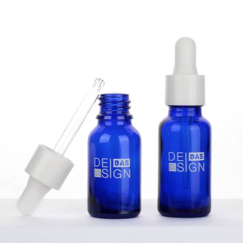 Custom Blue Glass Essential Oil Dropper Bottles | 5ml 10ml 20ml 30ml 50ml 100ml