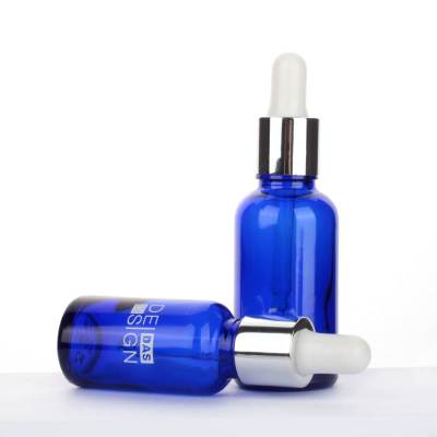Empty Blue Glass Essential Oil Dropper Bottles Wholesale | Aluminum Dropper