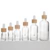Euro Clear Glass Dropper Essential Oil Bottles Wholesale | Bamboo Dropper