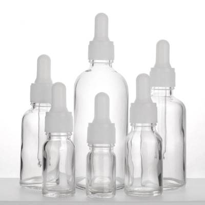 Custom Clear Glass Essential Oil Dropper Bottles | 5ml 10ml 20ml 30ml 50ml 100ml