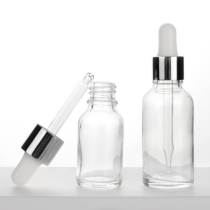 Custom Euro Clear Glass Essential Oil Bottles | Hair Oil Bottles with Slivery Dropper