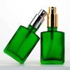 Custom Square 1 oz Glass Spray Bottles for Essential Oils, Perfume | Matte Green